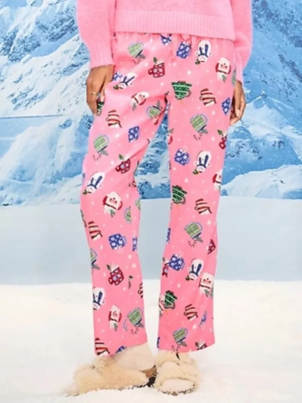 Old Navy Women's Pink Mugs Fun Flannel Pants Pajamas (M) NWT!